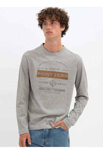 T-shirt style pull 100% coton, manches longues, encolure ras au cou  Point Zéro- Boutique Atmosphère, Boutique Prêt à Porter pour Hommes et Femmes, Rivière-Rouge