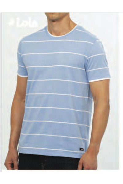 T-Shirt 60%n coton 40% polyester confortable rayé blanc Loïs - Boutique Atmosphère, Boutique Prêt à Porter pour hommes et femmes , Rivière-Rouge