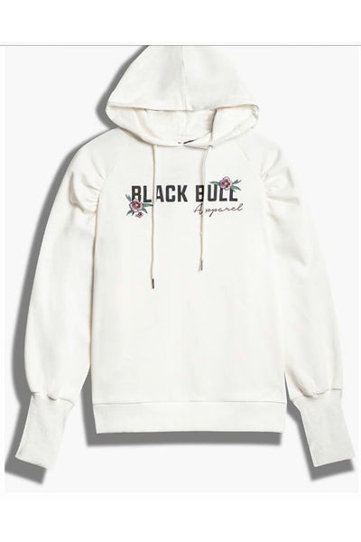 Chandail style hoodies 60% coton, 40% polyester avec son imprimé lettres et fleurs, manches longues Black Bull - Boutique Atmosphère, Boutique Prêt à Porter pour Hommes et Femmes, Rivière-Rouge